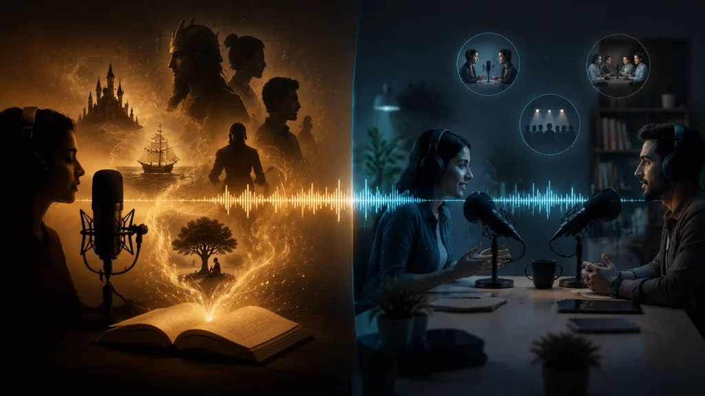 AI Voice Stories vs Podcasts - Understanding The Difference