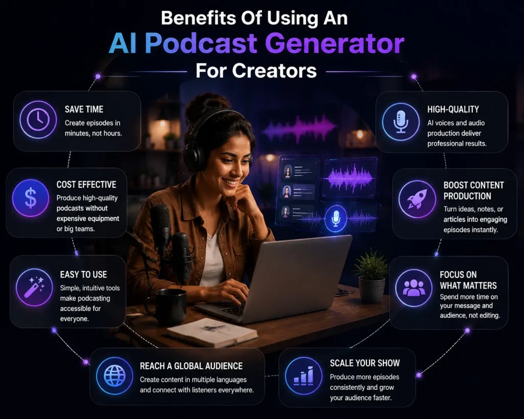 Benefits Of Using An AI Podcast Generator For Creators
