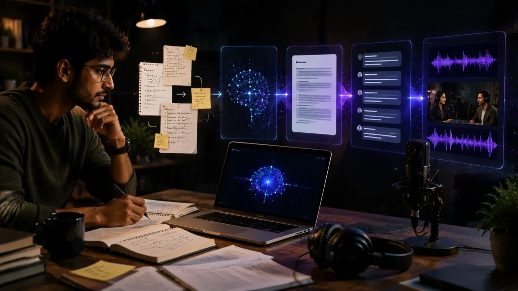 How AI Turns Notes Into Podcast Scripts