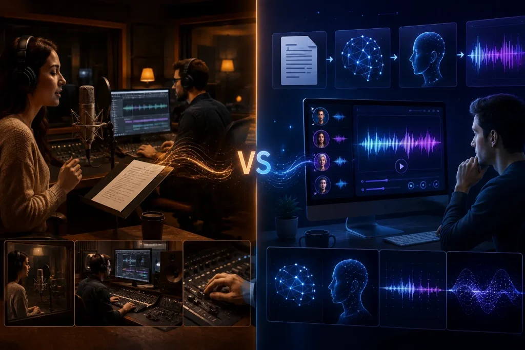 Text to Voice AI vs Human Voice Recording